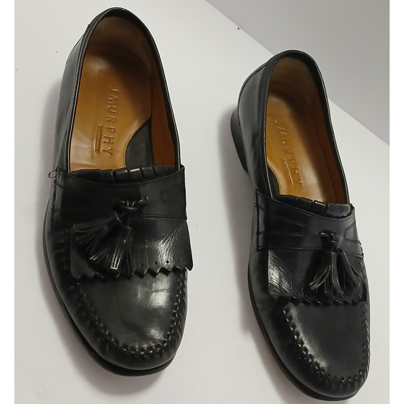 J Murphy By Johnson & Murphy Stanza II /Leather Tassel Loafers/Black/Size 11 1/2 - Picture 3 of 10
